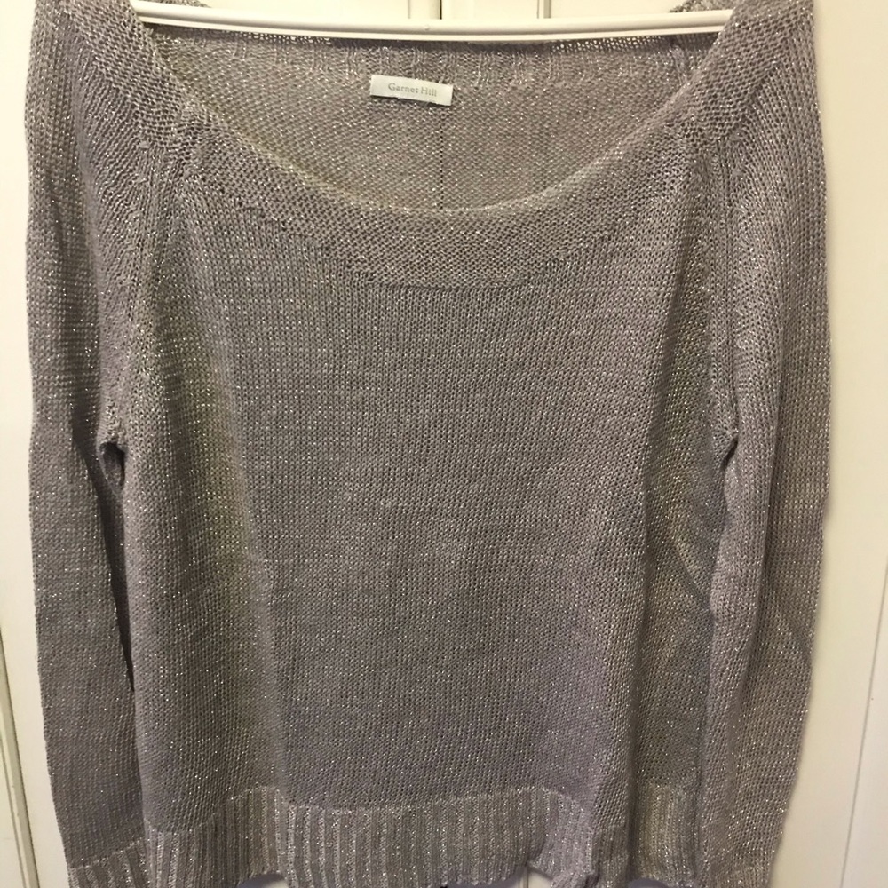 Garnet Hill holiday sweater in silver